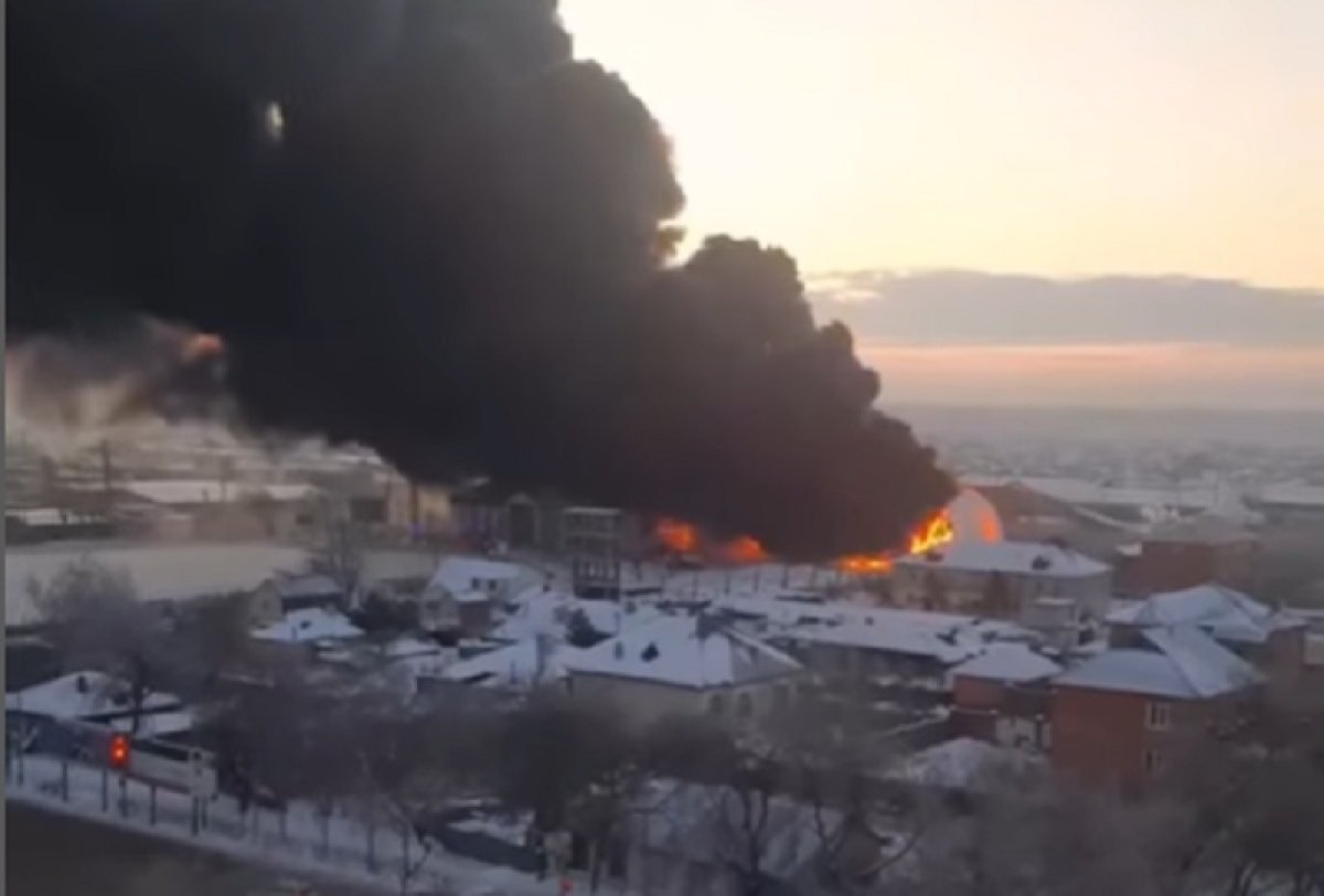 Пожар произошел на стадионе в Петропавловске