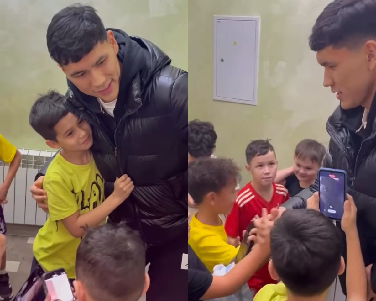 «Футбольный краш»: встреча Анарбекова с детьми покорила Казнет