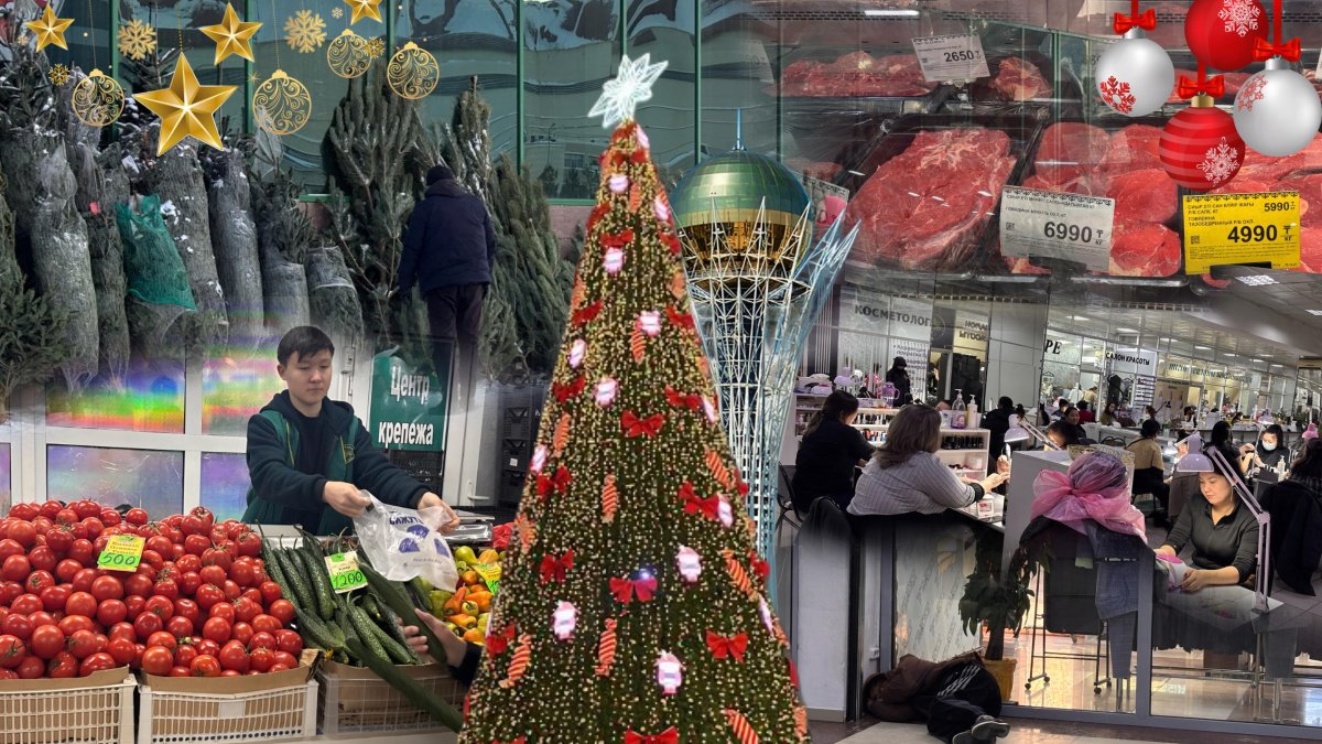 Помидоры за 500 тенге и ёлки из Дании за 150 тысяч: контрасты предновогоднего рынка Астаны