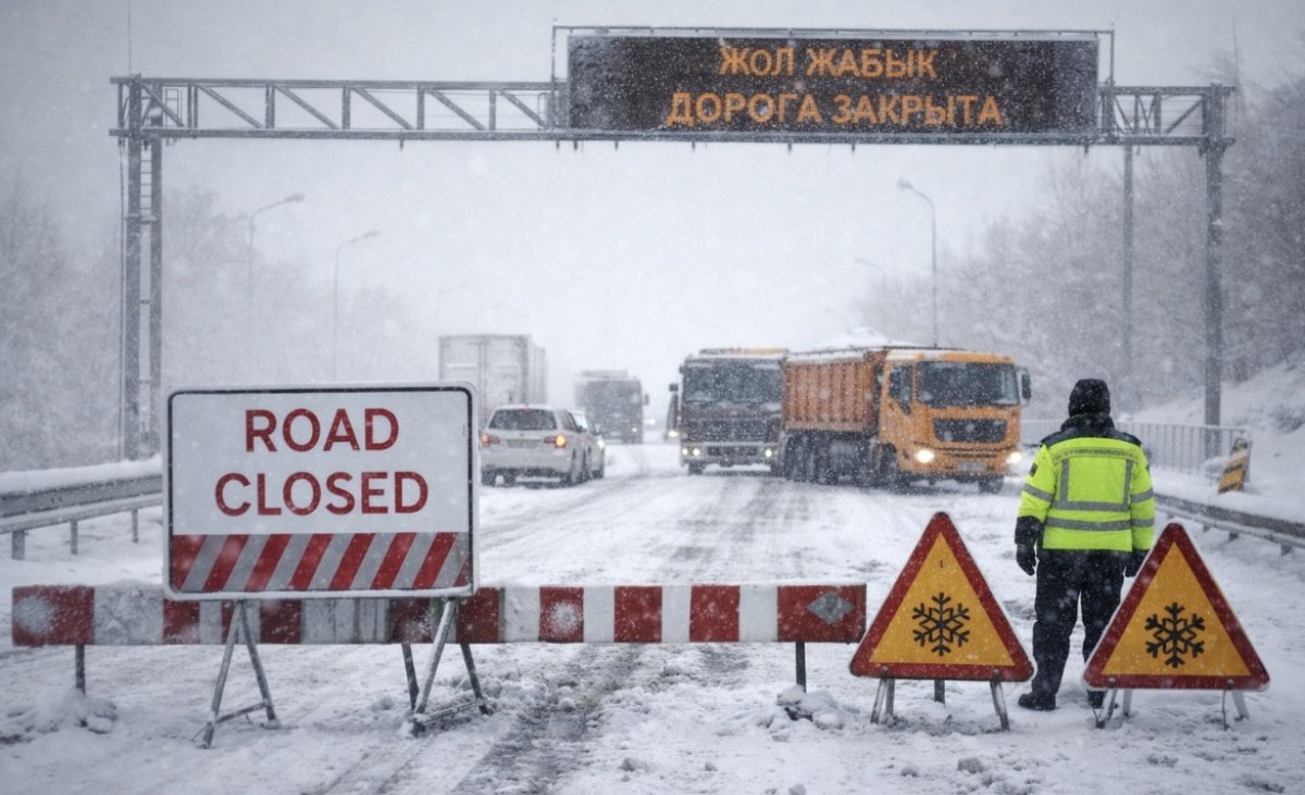 Трассу на востоке Казахстана закрыли из-за непогоды