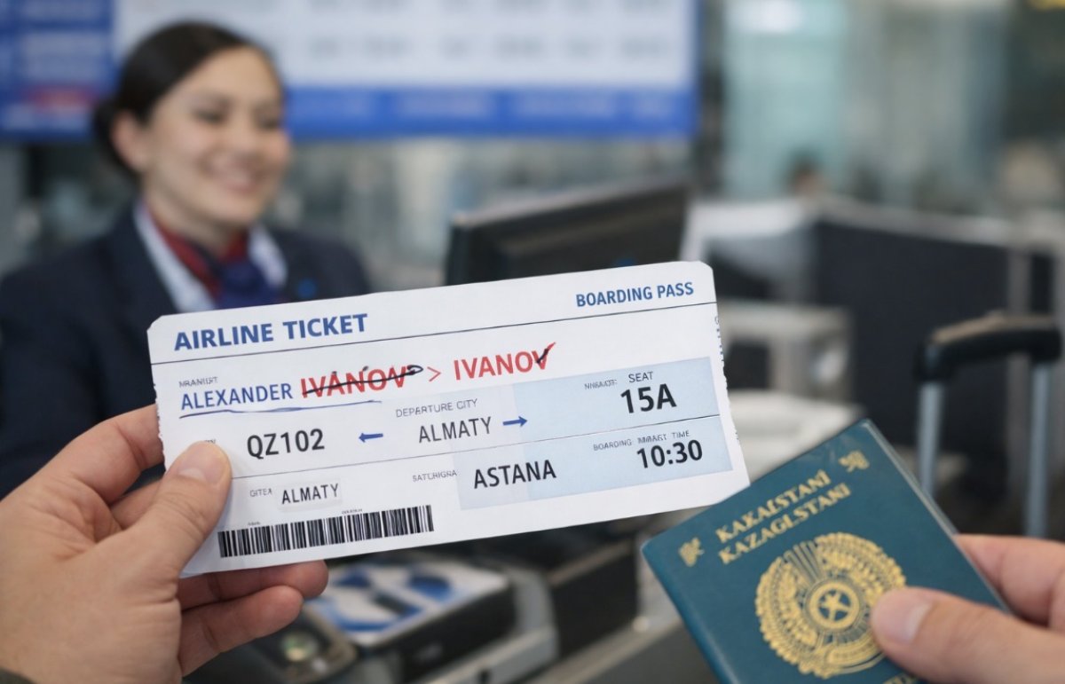 В Казахстане отменили плату за опечатки ФИО в авиабилетах
