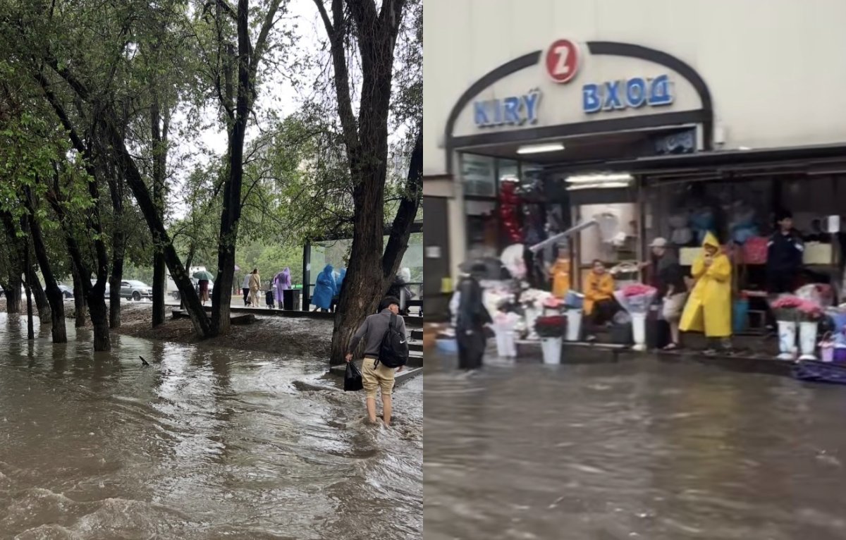Алматы ушел под воду после сильного ливня