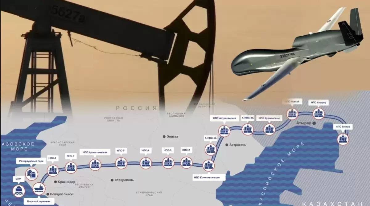 Танкер с казахстанской нефтью атаковали дроны в Чёрном море