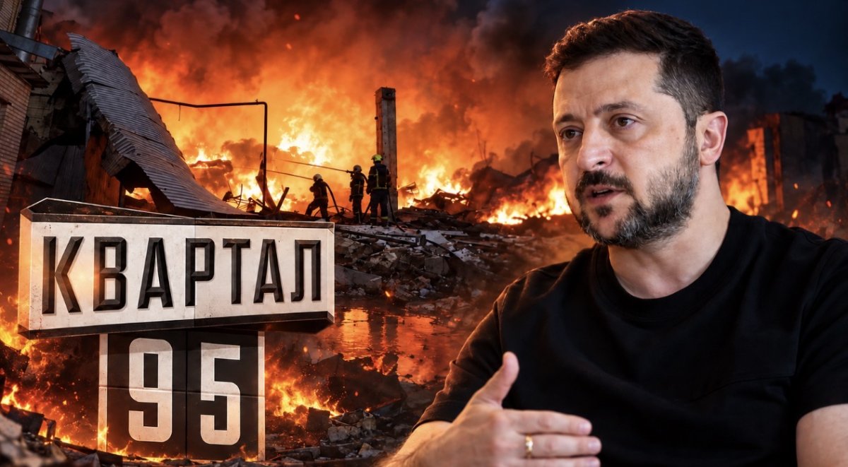 В Киеве после атаки дронов сгорела студия «Квартал 95», основанная Зеленским