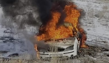 В Алматинской области два человека сгорели в машине