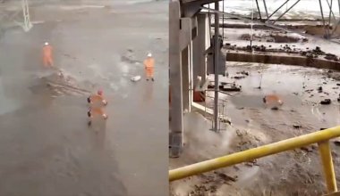 Крупный цементный завод затопило в Жетысуской области