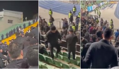 Потасовка с болельщиками после матча «Кайрат-Каспий» в Алматы попала на видео