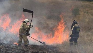 Склон горы загорелся в Медеуском районе Алматы