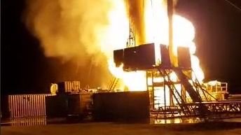 На нефтегазовом месторождении "Каратурун Южный" произошел крупный пожар