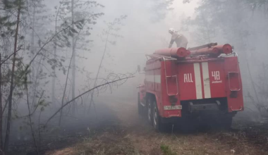 Пожарная машина сгорела в области Абай