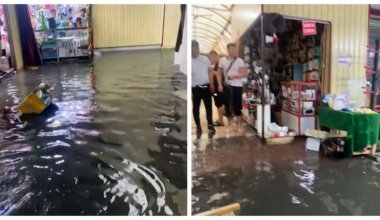 "Как в Венеции": в Алматы затопило торговый дом "Ялян"