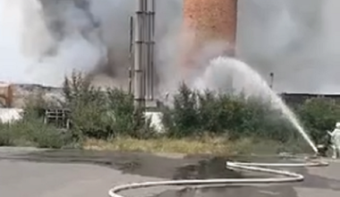 Пожар произошел на заправке в Экибастузе