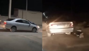 Кызылординец протащил полкилометра на капоте полицейских (видео)