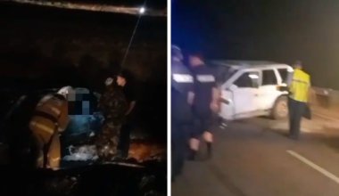 В Туркестанской области четыре человека сгорели в машине