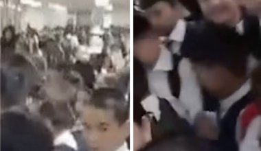 Давка и крики: видео из астанинской школы шокировало Казнет