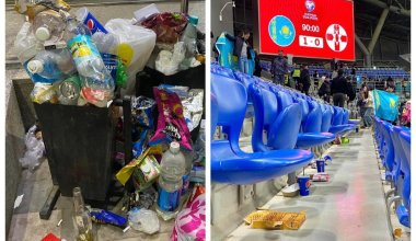 Это позор: казахстанцы разбросали мусор по "Астана-Арене" после матча