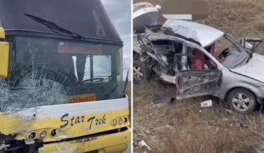 В Карагандинской области два пассажира погибли в ДТП с участием автобуса