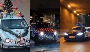 В Алматы оштрафовали владельцев машин, украшенных к Новому году