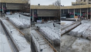 Жители Алматы жалуются на уничтожение фонтана у гостиницы «Казахстан»
