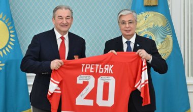 Токаев встретился с главой федерации хоккея России Третьяком