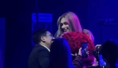 Вера Брежнева поцеловала фаната в Алматы (видео)