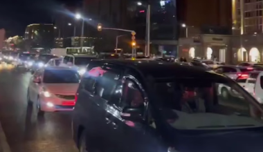 В Астане после салюта на 9 Мая образовались масштабные пробки