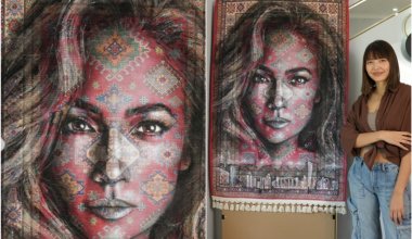 Казахстанская художница написала портрет Джей Ло на ковре