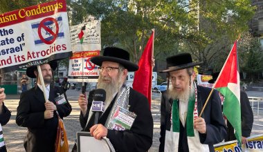 «Тора против оккупации»: иудеи вышли на митинг перед штаб-квартирой ООН в NY