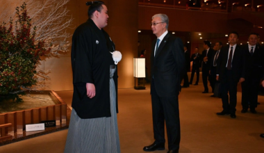 Токаев встретился в Токио с казахстанским борцом сумо