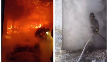 Крупный пожар произошёл на птицефабрике в Актобе