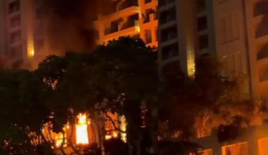 Обломки ракеты вызвали пожар в жилом районе Дубае