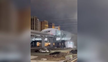 На строящейся станции LRT в Астане вспыхнул пожар
