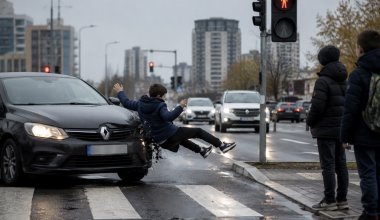 Подросток выбежал на красный и попал под машину в Астане