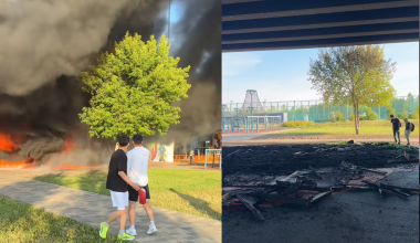 Крупный пожар в Триатлон-парке Астаны: подростков подозревают в поджоге