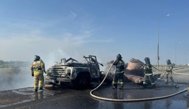 Газовоз сгорел дотла в Астане