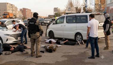Спецназ на парковке супермаркета: силовики задержали 16 человек в Караганде