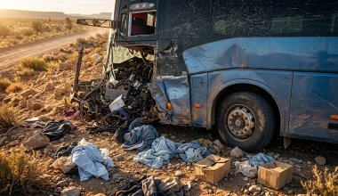 ЗИЛ протаранил автобус с пассажирами в Кокшетау