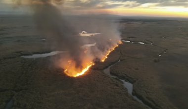 Алакольский заповедник охватил пожар: к тушению готовят вертолет Ми-8