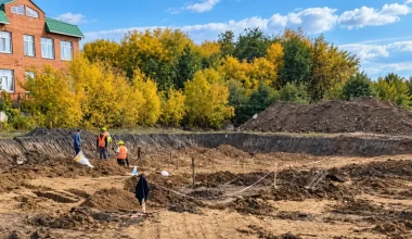 Строители наткнулись на старинные захоронения в Петропавловске