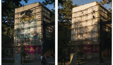 «Прощай, девочка»: в Алматы закрыли ещё один известный мурал